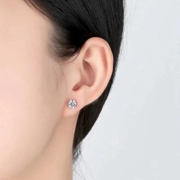 NEW 2.5 CT DIAMOND STUD EARRINGS - Picture 3 of 4